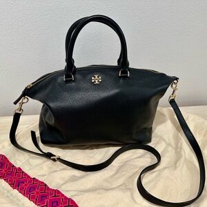 Tory Burch Black Pebbled Leather Robinson Purse